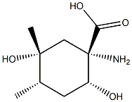 Cyclohexanecarboxylic acid, 1-amino-2,5-dihydroxy-4,5-dimethyl-, (1R,2S,4R,5S)-rel- (9CI) 结构式