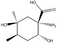 Cyclohexanecarboxylic acid, 1-amino-2,5-dihydroxy-4,5-dimethyl-, (1R,2S,4S,5R)-rel- (9CI) 结构式