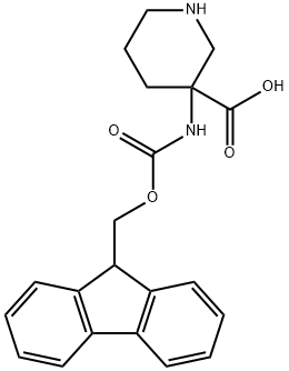 3-(N-FMOC-氨基)哌啶-3 -羧酸盐酸盐 结构式