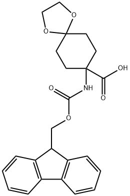 8-(FMOC-氨基)-1,4-二氧杂螺[4.5]癸烷-8-甲酸 结构式
