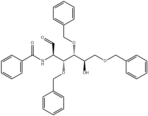 2-Benzoylamino-2-deoxy-3-O,4-O,6-O-tribenzyl-D-glucose 结构式