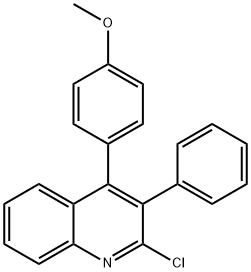 2-CHLORO-4-(4-METHOXYPHENYL)-3-PHENYLQUINOLINE 结构式