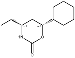2H-1,3-Oxazin-2-one,6-cyclohexyl-4-ethyltetrahydro-,(4R,6R)-rel-(9CI) 结构式