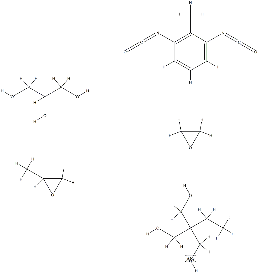 1,2,3-丙三醇、1,3-二异氰酸根合甲苯、2-乙基-2-(羟甲基)-1,3-丙二醇、甲基环氧乙烷和环氧乙烷的聚合物 结构式