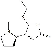 2(3H)-Furanone,5-ethoxydihydro-4-[(2R)-1-methyl-2-pyrrolidinyl]-,(4R)-rel-(9CI) 结构式