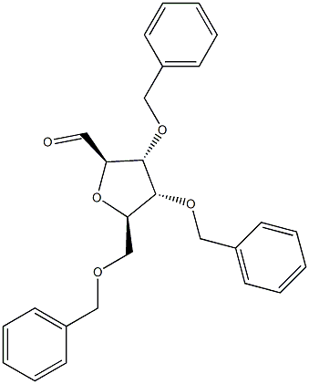 2-O,3-O,5-O-Tribenzyl-β-D-ribofuranosylformaldehyde 结构式