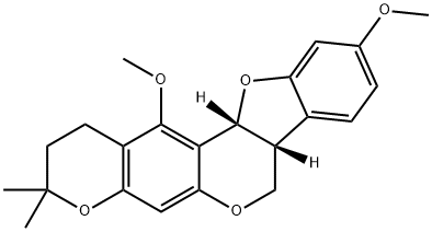 (7aR)-2,3,7aα,12aα-Tetrahydro-10,13-dimethoxy-3,3-dimethyl-1H,7H-benzofuro[3,2-c]pyrano[3,2-g][1]benzopyran 结构式