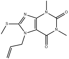 7-allyl-1,3-dimethyl-8-(methylthio)-3,7-dihydro-1H-purine-2,6-dione 结构式