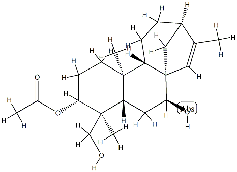 (4S)-Kaur-15-ene-3α,7β,19-triol 3-acetate 结构式