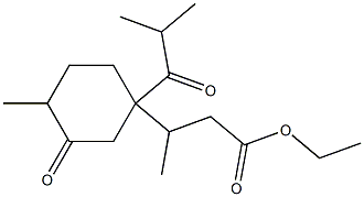 β,4-Dimethyl-1-(2-methyl-1-oxopropyl)-3-oxo-1-cyclohexanepropionic acid ethyl ester 结构式