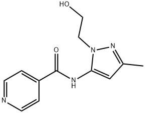 4-Pyridinecarboxamide,N-[1-(2-hydroxyethyl)-3-methyl-1H-pyrazol-5-yl]-(9CI) 结构式