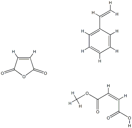 2-Butenedioic acid (Z)-, monomethyl ester, polymer with ethenylbenzene and 2,5-furandione, sodium salt 结构式