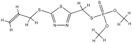 dimethoxy-[(5-prop-2-enylsulfanyl-1,3,4-thiadiazol-2-yl)methylsulfanyl ]-sulfanylidene-phosphorane 结构式