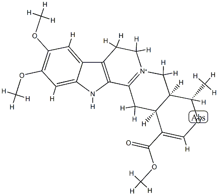 (20α)-3,16,17-Tridehydro-10,11-dimethoxy-16-(methoxycarbonyl)-19α-methyl-18-oxayohimban-4-ium 结构式