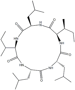 Cyclo(L-Ile-L-Leu-L-Ile-L-Leu-L-Leu-) 结构式