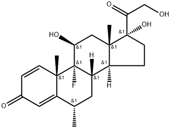(6a, 11)-9-fluoro-11,17, 21-Trihydroxy-6-Methylpregna-1, 4-Diene-3, 20-Dione 结构式
