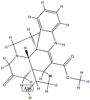 (5α,12β,19α,20S)-2,3-Didehydro-20-hydroxy-7-oxoaspidospermidine-3-carboxylic acid methyl ester 结构式