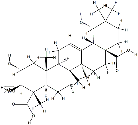 2α,3β,19α-Trihydroxyoleana-12-ene-23,28-dioic acid 结构式