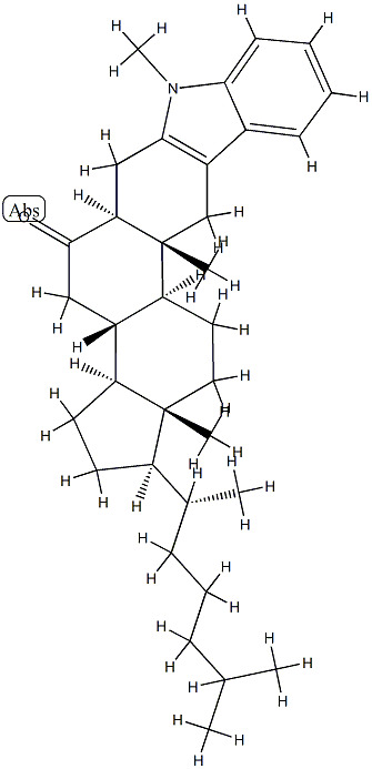 1'-Methyl-1'H-5α-cholest-2-eno[3,2-b]indol-6-one 结构式