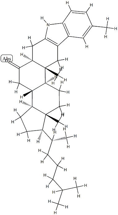 5'-Methyl-1'H-5α-cholest-2-eno[3,2-b]indol-6-one 结构式