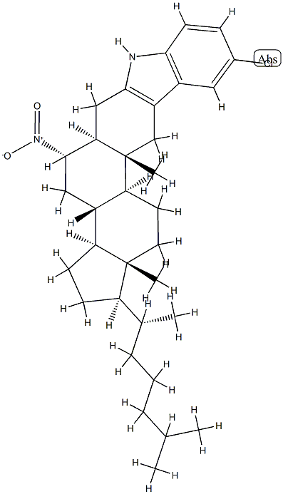 5'-Chloro-6α-nitro-1'H-5α-cholest-2-eno[3,2-b]indole 结构式