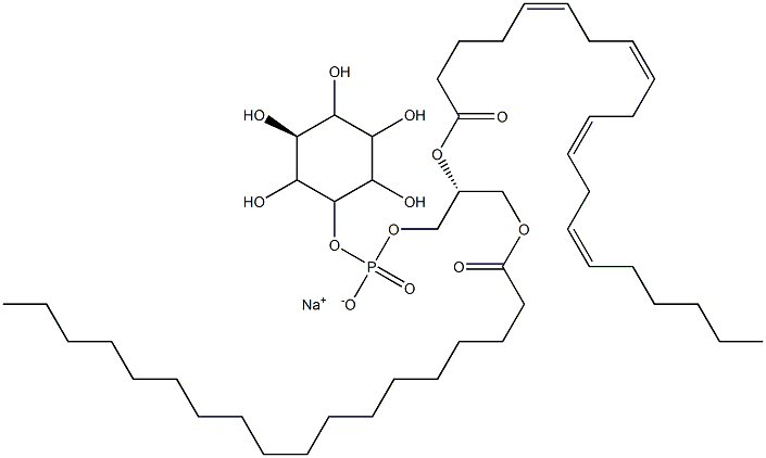 L-Α-PHOSPHATIDYLINOSITOL (LIVER, BOVINE) (SODIUM SALT);LIVER PI 结构式