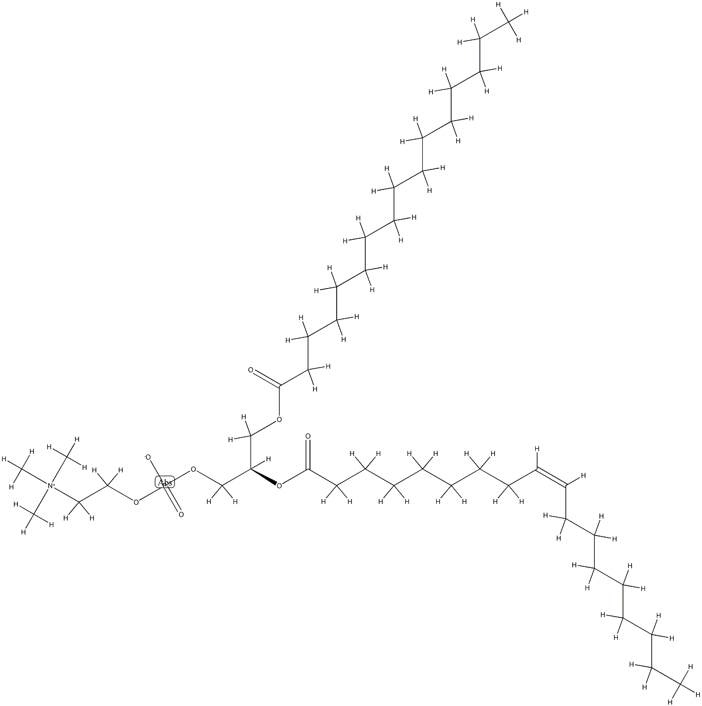 磷脂酰胆碱(牛脑) 结构式