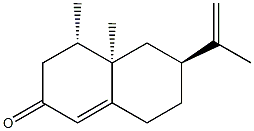 (-)-nootkatone,5,6-dimethyl-8-isopropenylbicyclo[4.4.0]dec-1-en-3-one 结构式