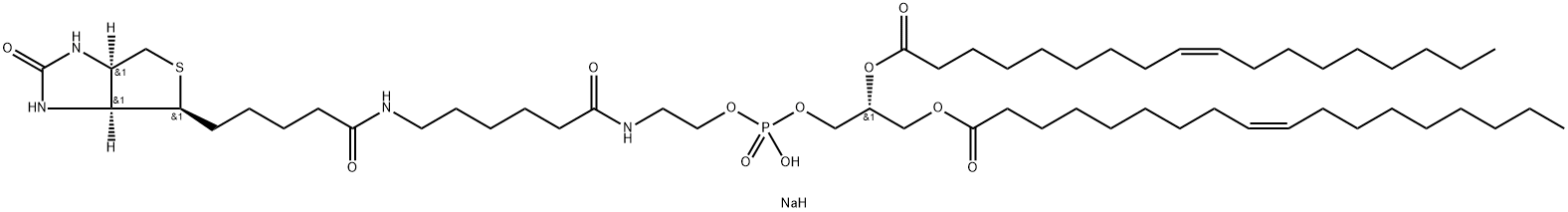 1,2-DIOLEOYL-SN-GLYCERO-3-PHOSPHOETHANOLAMINE-N-(CAP BIOTINYL) (SODIUM SALT);18:1 BIOTINYL CAP PE 结构式