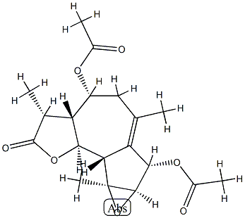 (3R)-4α,7α-Diacetoxy-3α,6,8aα-trimethyl-3aβ,4,5,7,7aα,8a,8bβ,8cα-octahydrooxireno[2,3]azuleno[4,5-b]furan-2(3H)-one 结构式