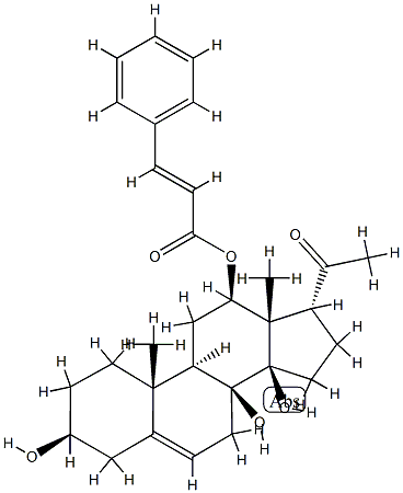 (17α)-3β,8,14β-Trihydroxy-12β-(3-phenylpropenoyloxy)pregna-5-ene-20-one 结构式