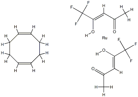 BIS(1,1,1-TRIFLUORO-2,4-PENTANEDIONATO)(1,5-CYCLOOCTADIENE)RUTHENIUM(II),98% 结构式