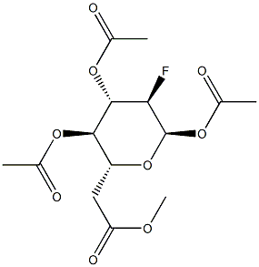 1,3,4,6-TETRA-O-ACETYL-2-DEOXY-2-FLUORO-D-GLUCOPYRANOSE 结构式