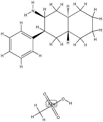 (+-)-2(a)-Amino-3(a)-phenyl-trans-decalin methanesulfonate 结构式