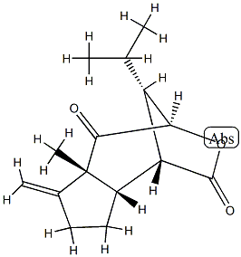 (1R,8aα,9S)-1,4,5,5a,6,7,8,8a-Octahydro-5aα-methyl-6-methylene-9-isopropyl-1,4α-methano-2H-cyclopent[d]oxepine-2,5-dione 结构式