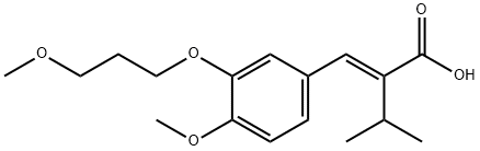 2-异丙基-3-[4-甲氧基-3-(3-甲氧基丙氧基)苯基]丙烯酸 结构式