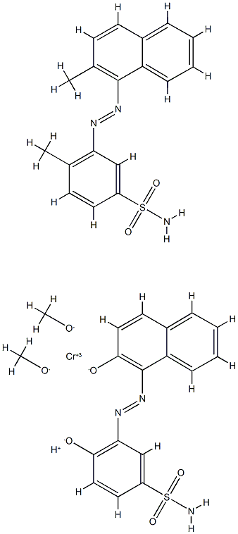 双[4-羟基-3-[(2-羟基-1-萘基)偶氮)]苯磺酰胺根合铬酸氢盐 结构式