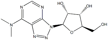 3-(β-D-Ribofuranosyl)-7-(dimethylamino)-3H-1,2,3-triazolo[4,5-d]pyrimidine 结构式