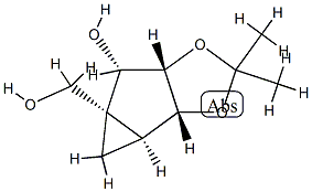 Cyclopropa[3,4]cyclopenta[1,2-d]-1,3-dioxole-4a(3aH)-methanol, tetrahydro-5-hydroxy-2,2-dimethyl-, (3aR,3bS,4aR,5S,5aS)- (9CI) 结构式