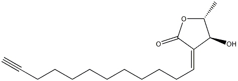 (4S)-3-[(Z)-11-Dodecyn-1-ylidene]-4,5-dihydro-4α-hydroxy-5β-methylfuran-2(3H)-one 结构式