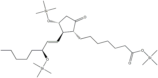 (11R,13E,15S)-9-Oxo-11α,15-bis(trimethylsiloxy)prost-13-en-1-oic acid trimethylsilyl ester 结构式