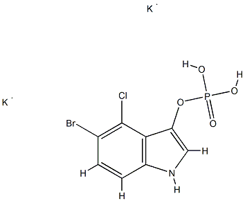 5-BROMO-4-CHLORO-3-INDOXYL PHOSPHATE, DIPOTASSIUM SALT 结构式