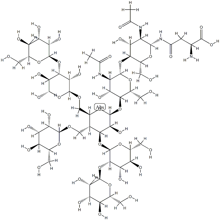 (mannose)6-(N-acetylglucosamine)2-asparagine 结构式