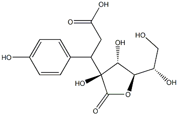 (3S,βS)-5β-[(1S)-1,2-Dihydroxyethyl]-tetrahydro-3β,4α-dihydroxy-β-(4-hydroxyphenyl)-2-oxo-3-furanpropanoic acid 结构式