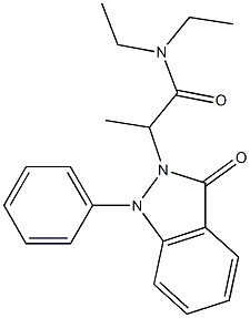 N,N-Diethyl-1,3-dihydro-α-methyl-3-oxo-1-phenyl-2H-indazole-2-acetamide 结构式