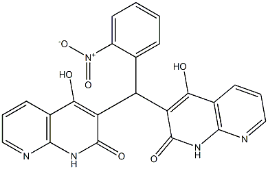 1,8-Naphthyridin-2(1H)-one,3,3-[(2-nitrophenyl)methylene]bis[4-hydroxy-(9CI) 结构式