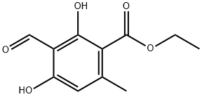 2,4-Dihydroxy-3-formyl-6-methylbenzoic acid ethyl ester 结构式