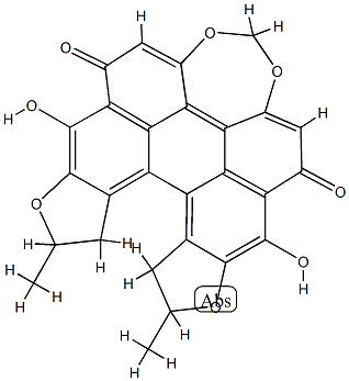 10,11,12,13-Tetrahydro-1,7-dihydroxy-10,13-dimethyldifuro[2',3':5,6:3'',2'':7,8]perylo[1,12-def][1,3]dioxepin-8,15-dione 结构式