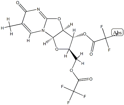 Trifluoroacetic acid [(2R)-2,3,3aβ,9aβ-tetrahydro-7-methyl-6-oxo-3β-[(trifluoroacetyl)oxy]-6H-furo[2',3':4,5]oxazolo[3,2-a]pyrimidin-2α-yl]methyl ester 结构式