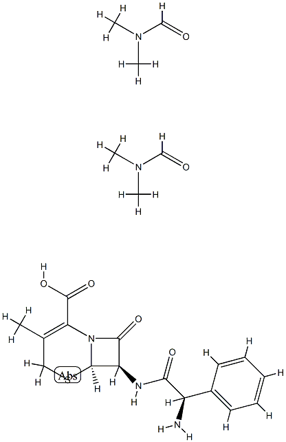 7-[(R)-AMINO(PHENYL)ACETAMIDO]-3-METHYL-3-CEPHEM-4-CARBOXYLIC ACID--DIMETHYLFORMAMIDE (2:1) 结构式